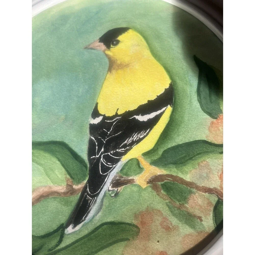 Vanhygan & Smythe Painted Wooden Frame With Beautiful Hand painted Bird Picture